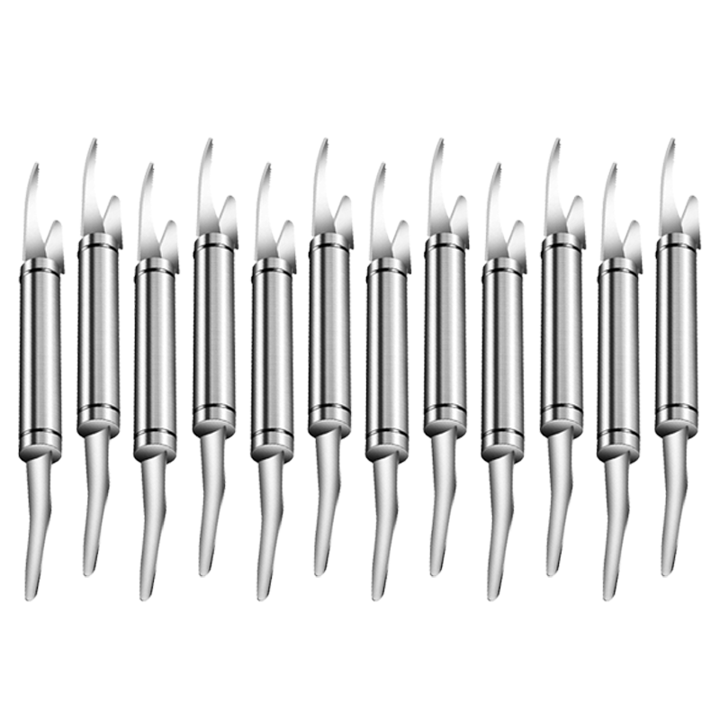 2PCS - 5 In 1 Multifunctional Shrimp Line Fish Maw Knife Stainless Steel Shrimp Deveiner Tool Multifunctional Fast Shrimp Peeler Fish Scale Remover Kitchen Fish and Shrimp Duck Intestine Cleaner