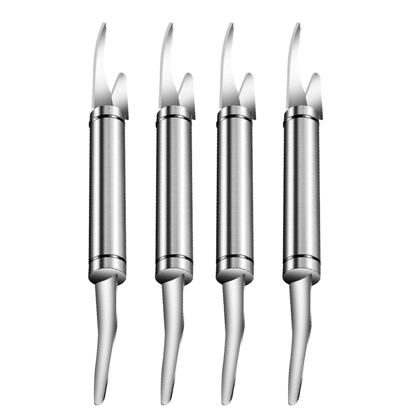 2PCS - 5 In 1 Multifunctional Shrimp Line Fish Maw Knife Stainless Steel Shrimp Deveiner Tool Multifunctional Fast Shrimp Peeler Fish Scale Remover Kitchen Fish and Shrimp Duck Intestine Cleaner