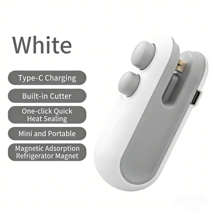 🎉Special limited-time discount | Upgraded Mini Bag Sealer With Cutter And Magnet, 2 In 1 Rechargeable Usb C Bag Sealer Heat Seal Machine With Sealer&Cutter