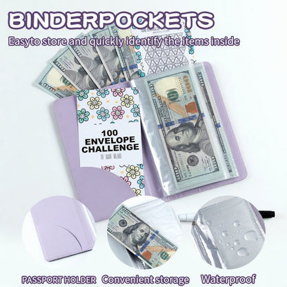 100 Envelopes Money Saving Challenge - A5 Money Saver Budget Binder Book with Cash Envelopes and Numbers, 100-Days of Easy and Funny Ways to Save $5,050 Cash Envelope Challenge Binder, Pink