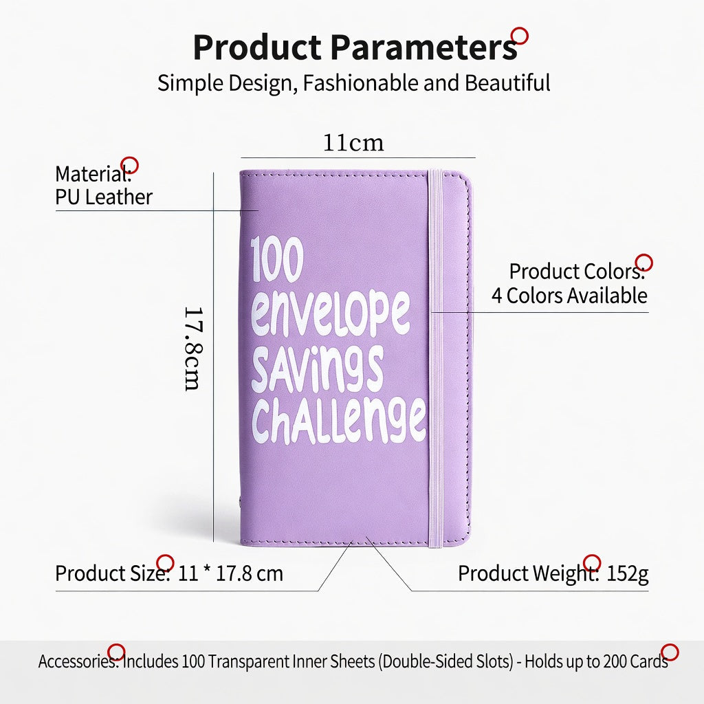 100 Envelopes Money Saving Challenge - A5 Money Saver Budget Binder Book with Cash Envelopes and Numbers, 100-Days of Easy and Funny Ways to Save $5,050 Cash Envelope Challenge Binder, Pink