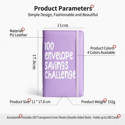 100 Envelopes Money Saving Challenge - A5 Money Saver Budget Binder Book with Cash Envelopes and Numbers, 100-Days of Easy and Funny Ways to Save $5,050 Cash Envelope Challenge Binder, Pink