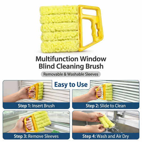 (𝙎𝙥𝙚𝙘𝙞𝙖𝙡 𝙋𝙧𝙤𝙢𝙤𝙩𝙞𝙤𝙣💖)Generic Washable Multifunction Cleaning Window Blinds Brush, 1 Count Portable Home Air Conditioning Cleaner Duster, Household Crevice Cleaning Brush, Household Items