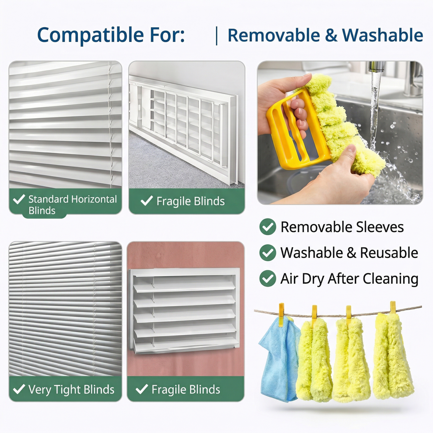 (𝙎𝙥𝙚𝙘𝙞𝙖𝙡 𝙋𝙧𝙤𝙢𝙤𝙩𝙞𝙤𝙣💖)Generic Washable Multifunction Cleaning Window Blinds Brush, 1 Count Portable Home Air Conditioning Cleaner Duster, Household Crevice Cleaning Brush, Household Items