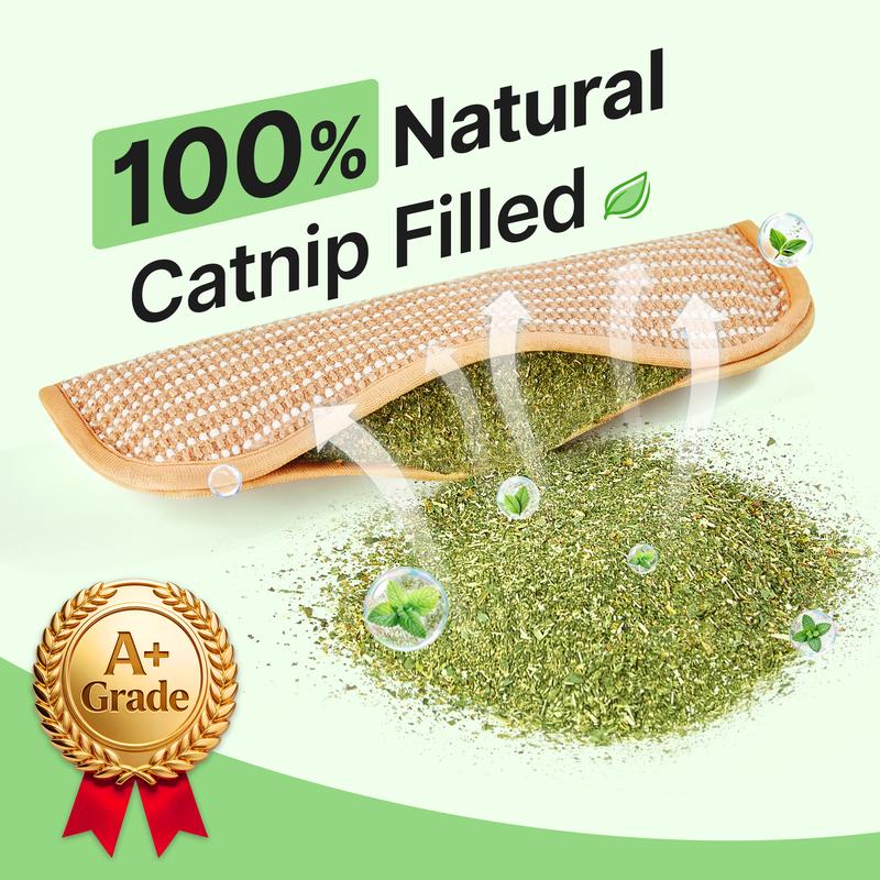 (𝙎𝙥𝙚𝙘𝙞𝙖𝙡 𝙋𝙧𝙤𝙢𝙤𝙩𝙞𝙤𝙣💖) Interactive Catnip Chew Toy with [6000mg A+ Organic Catnip], Soft Sisal Material Scratching and Kicker Cat Toys for Indoor Kittens, Drives Bored Cats Crazy with Fun