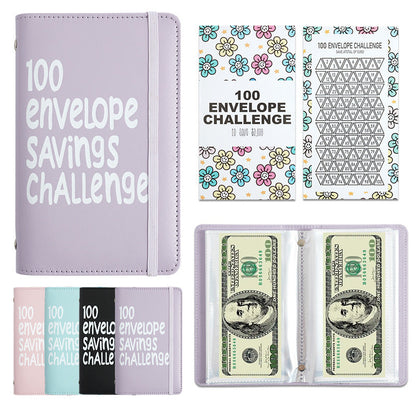 100 Envelopes Money Saving Challenge - A5 Money Saver Budget Binder Book with Cash Envelopes and Numbers, 100-Days of Easy and Funny Ways to Save $5,050 Cash Envelope Challenge Binder, Pink