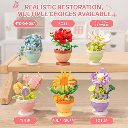 ✨Best Seller✨| MCOIKY® DIY Building Block Flower Bouquet Pot🌷