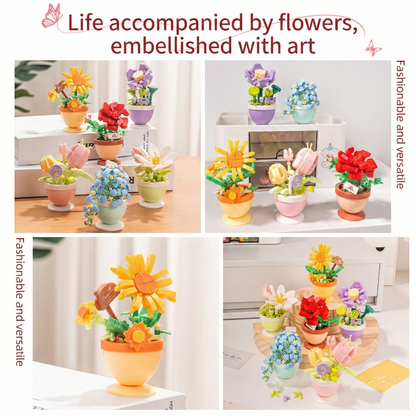 ✨Best Seller✨| MCOIKY® DIY Building Block Flower Bouquet Pot🌷