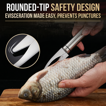 2PCS - 5 In 1 Multifunctional Shrimp Line Fish Maw Knife Stainless Steel Shrimp Deveiner Tool Multifunctional Fast Shrimp Peeler Fish Scale Remover Kitchen Fish and Shrimp Duck Intestine Cleaner